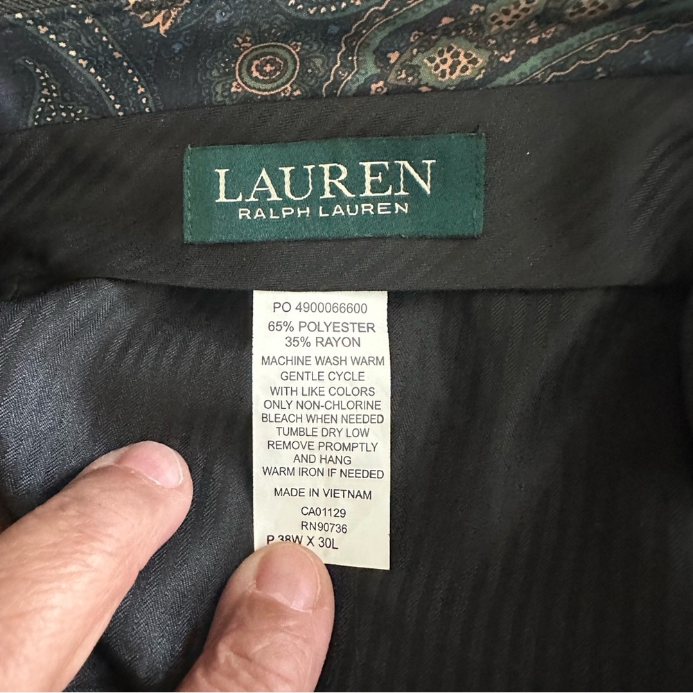 Lauren Ralph Lauren Mens Gray Dress Pants 38X30 Polyester/Rayon - Picture 5 of 14